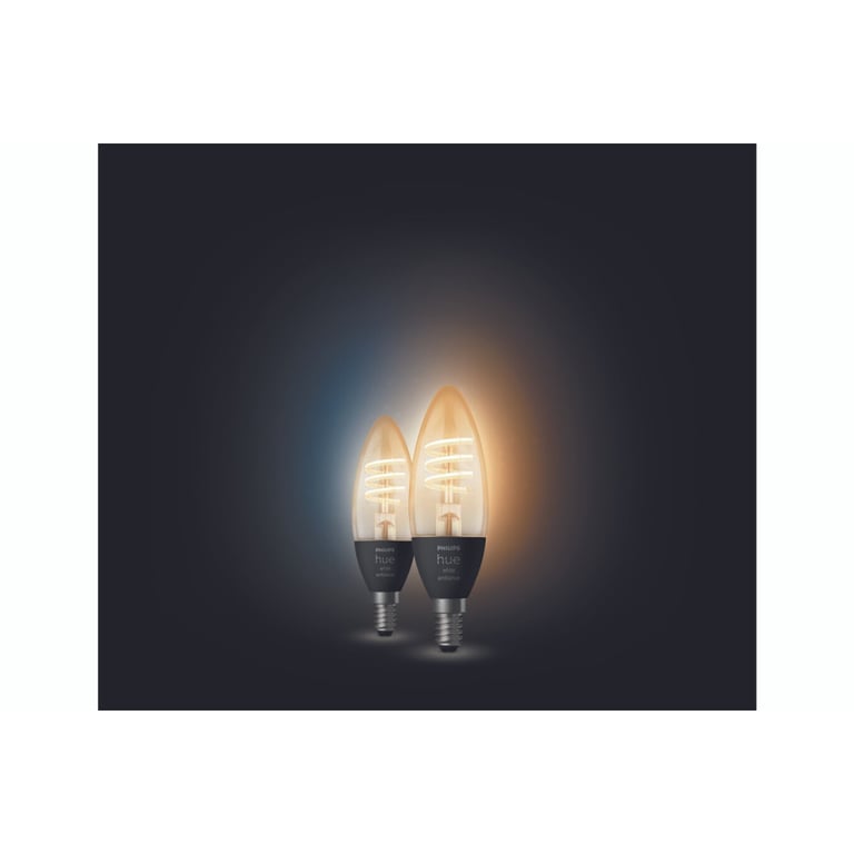 Pack de 2 ampoules connectées Philips Hue Ambiance Filament flamme E14 - vue 4
