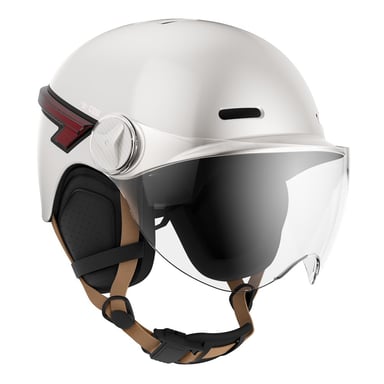 Casque vélo Casr LED avec Visière Glow Ivoire Brillant M