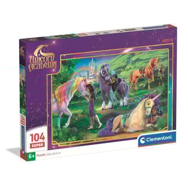 Puzzle de 104 piezas Clementoni Super Unicorn Academy