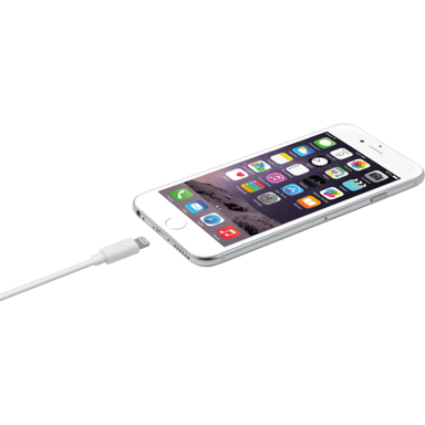 (O) Cable Lightning con certificación MFi Apple Charge Speed 2.4A de carga/sincronización (3M), blanco brillante