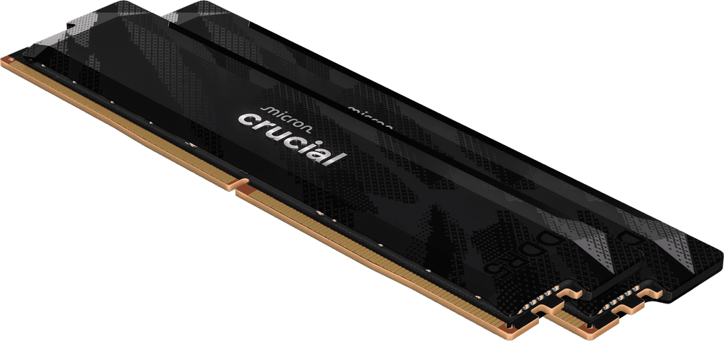 Kit mémoire gamer CRUCIAL Pro OC CP2K16G64C32U5B 64 Go 2x 32 Go DDR5 6400 UDIMM CL32 avec dissipateur thermique