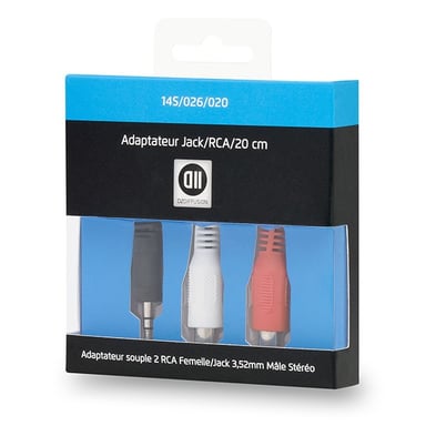 D2 Diffusion D2JKRCAF020 cable de audio 0,2 m 3,5mm 2 x RCA Negro