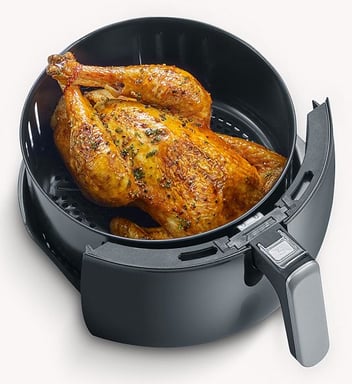 Severin FR 2445 freidora Sencillo 5 L Independiente 2000 W Freidora de aire caliente Negro, Metálico, Plata