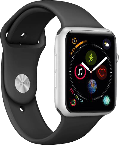 Pack de 2 Bracelets Silicone Icon pour Watch 42-44-45 mm S/M +M/L Noir Puro