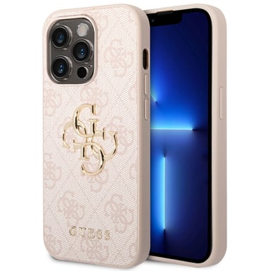Guess 4G Logo Backcover in metallo per Apple iPhone 14 Pro - Rosa