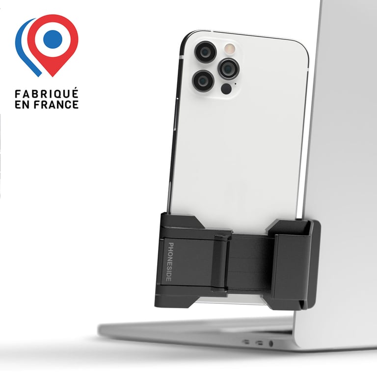 Support Téléphone Portable Ordinateur, Noir - Ajustable Universel -  Phoneside