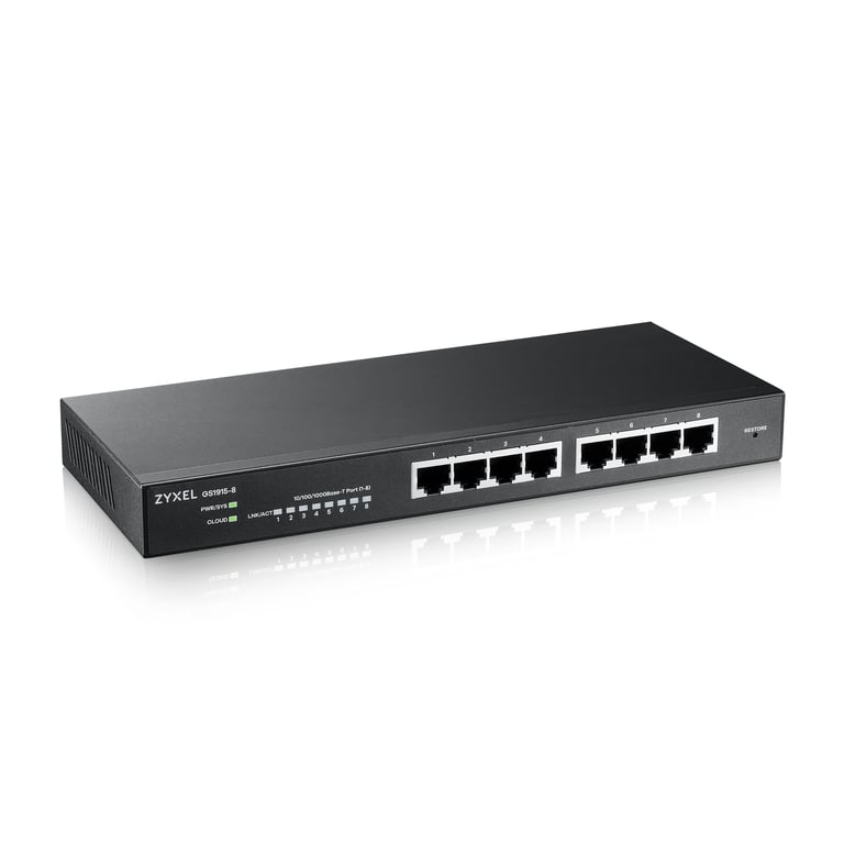 Zyxel GS1915-8 Géré L2 Gigabit Ethernet (10/100/1000) Noir - Neuf