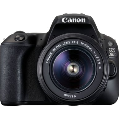 Canon EOS 200D + EF-S 18-55mm f/3.5-5.6 III Kit d'appareil-photo SLR 24,2 MP CMOS 6000 x 4000 pixels Noir