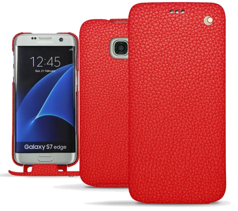 Housse cuir Samsung Galaxy S7 - Rabat verticalRouge