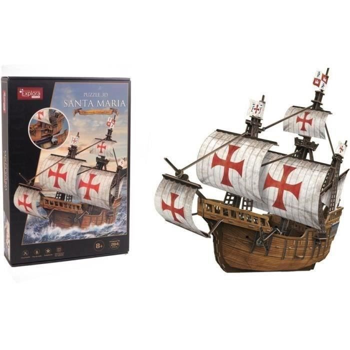 Puzzle 3D Bateau Santa Maria Jeu de construction EXPLORA 204 pièces Dès - vue 2