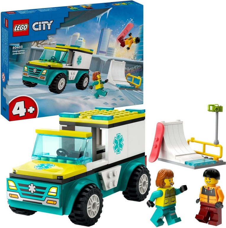 Lego City ?ambulance De Secours Et Le Snowboardeur 60403 Lego La Boîte - vue 5