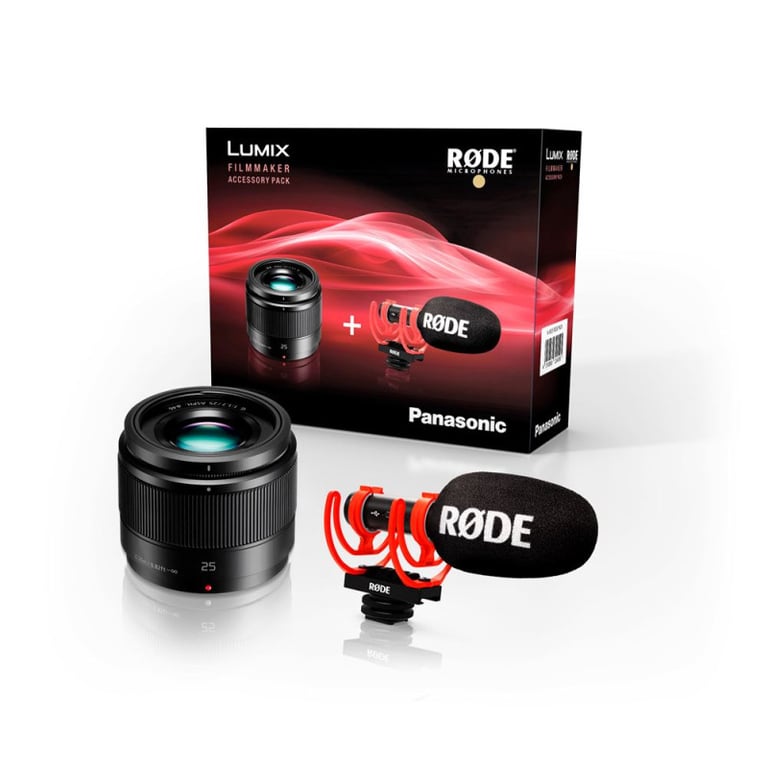 Kit accessoires pour Lumix Micro 43 : Objectif à focale fixe Lumix 25 mm F1.7 + Micro Vidéomicro 2 et - vue 3