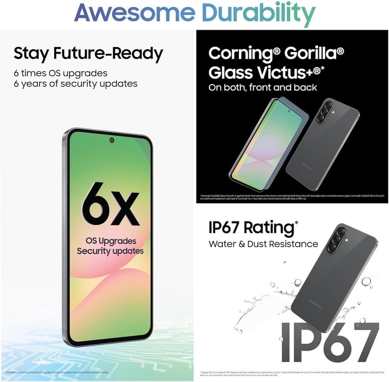 Galaxy A56 (5G) 256 Go, Gris [Version Internationale] - Neuf