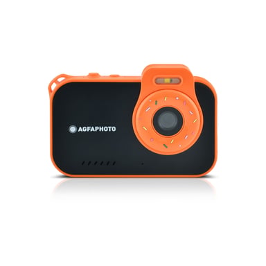 AGFAPHOTO Realikids Cam Waterproof 2 – Cámara de fotos infantil impermeable, 12MP, Vídeo HD, Modo Selfie, Filtros y Marcos, Juegos Integrados, Batería de Litio - Negro