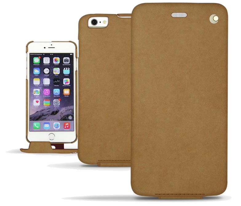 Housse cuir Apple iPhone 6S Plus - Rabat vertical - Sable vintage ( Pantone #9b7340 ) - NOREVE