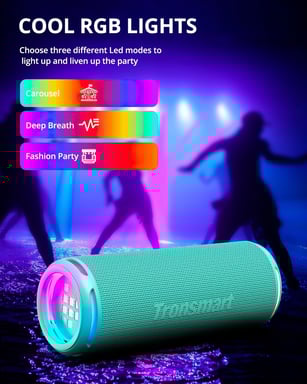 Tronsmart T7 Lite Enceinte Bluetooth Portable 24W, Bluetooth 5.3 sans Fil avec Lumière LED, Étanche IPX7, Autonomie de 24h, Contrôle Via l'application pour Fête-Rosa (Citron Vert)