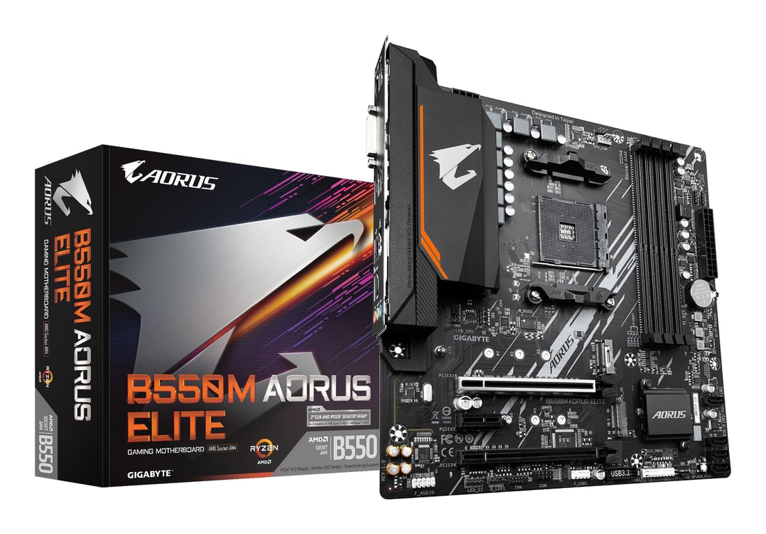 Gigabyte B550M AORUS ELITE - vue 2