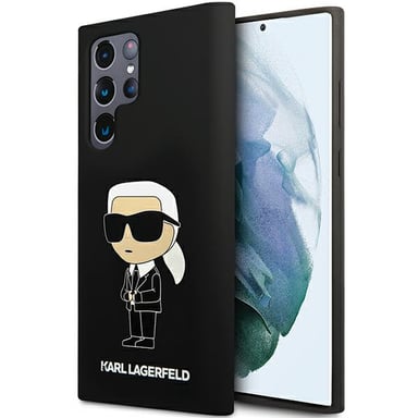 Custodia in silicone Karl Lagerfeld Ikonik per Samsung Galaxy S24 Ultra, nera