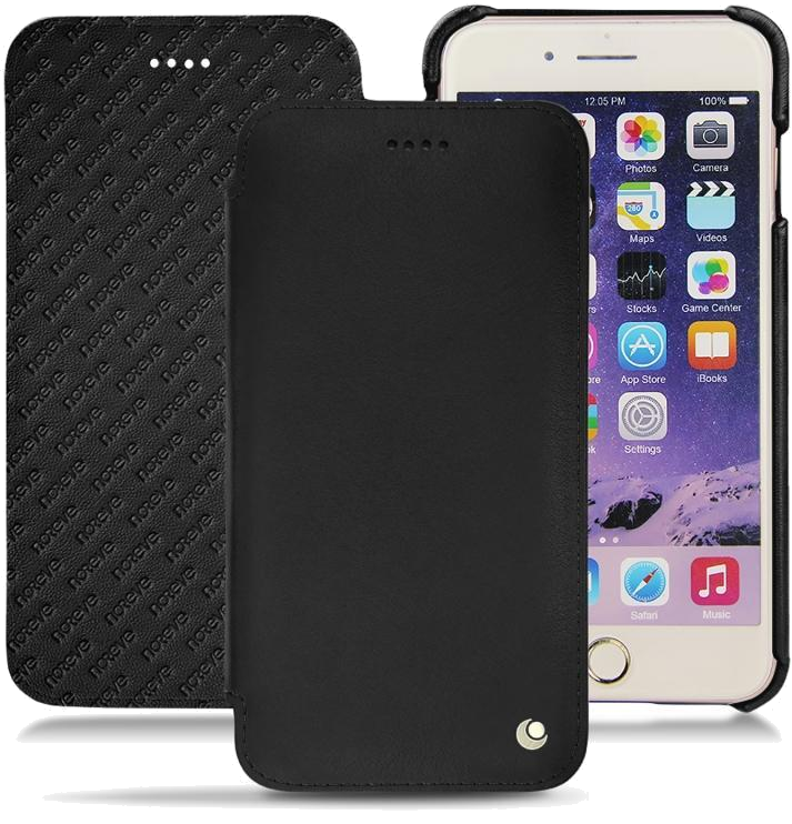 Housse cuir Apple iPhone 7 Plus - Rabat horizontal - Noir - Nappa - Black - NOREVE