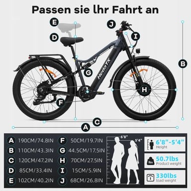 Bicicleta de montaña eléctrica de doble suspensión Hedatx TX29 para adultos con batería de 48 V y 19,2 Ah