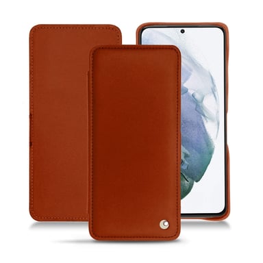 Housse cuir Samsung Galaxy S21+ -  - Orange - Cuir vegan