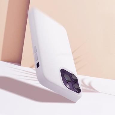 Custodia per iPhone 14 Pro ibrida semirigida sottile a guscio morbido Moxie bianco