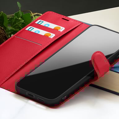 Zanaé Funda tipo cartera para Xiaomi Redmi Note 11 Pro 5G con función de soporte Rojo