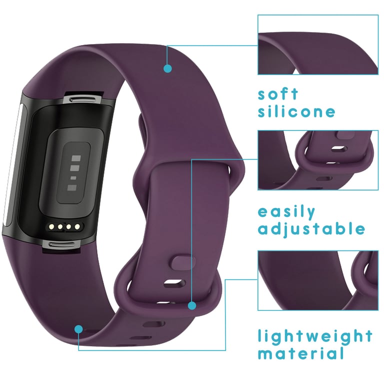 imoshion Bracelet silicone pour Fitbit Charge 5 / 6 - S - Violet - Neuf