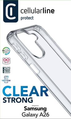 Cellularline Clear Protect - Galaxy A26 Coque rigide avec bords en caoutchouc Samsung Galaxy A26