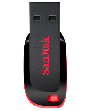 SanDisk Cruzer Blade 32 GB Unidad flash USB Tipo-A 2.0 Negro, Rojo