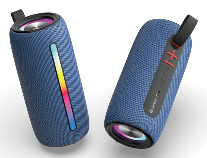 Enceinte Portable Denver BTL-360BU – 10 W, Bluetooth, Tissu