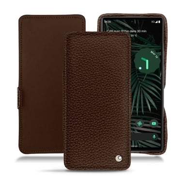 Housse cuir Google Pixel 6 Pro -  - Marron - Cuir grainé