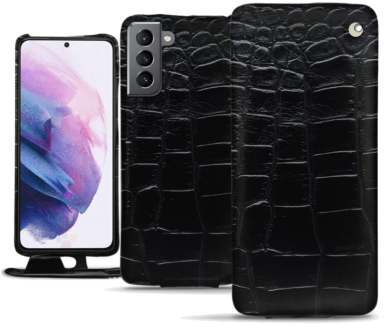 Housse cuir Samsung Galaxy S21 - Rabat verticalNoir