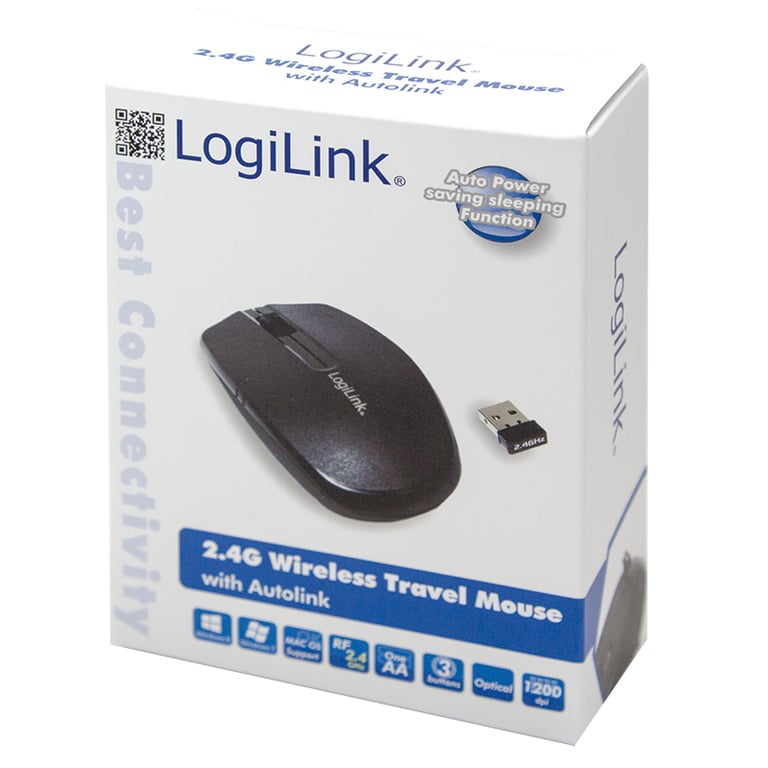 LogiLink ID0114 Bureau Ambidextre RF sans fil Optique 1200 DPI Neuf - vue 2