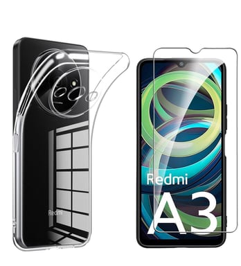 Xiaomi Redmi A3 coque tpu transparente et vitre