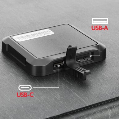 Swissten Cargador solar 22W, puertos USB y USB-C, impermeable IP67 y plegable Gris