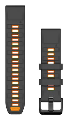 Garmin QuickFit Bande Graphite, Orange Silicone