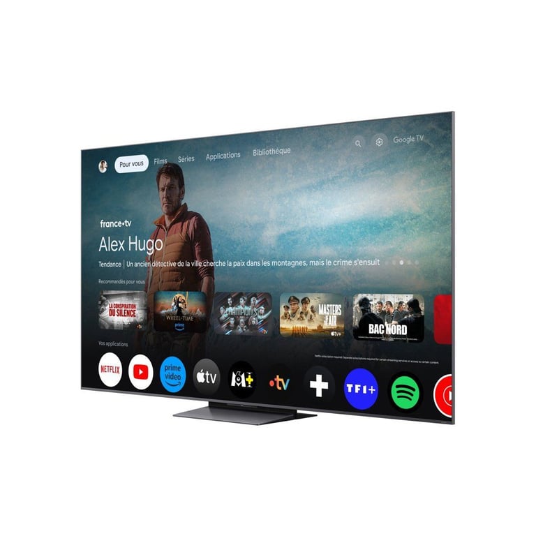 TCL 75C81K TV 75 191 cm QD MiniLED 4K UHD 3840x2160 144 Hz Dolby Vision Google TV 4xHDMI 2.1 WiFi - vue 3