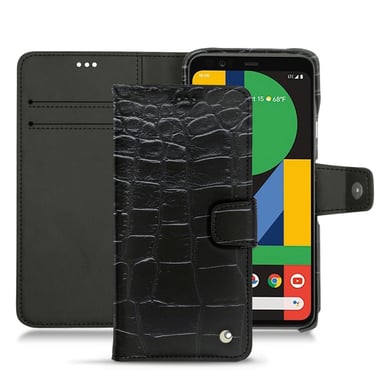 Housse cuir Google Pixel 4 XL - Rabat portefeuille - Noir - Cuirs spéciaux