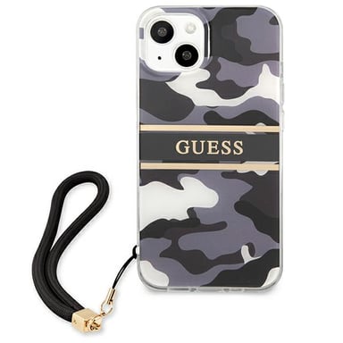 Funda Guess para iPhone 13 mini 5.4'' negra Camo Strap Collection