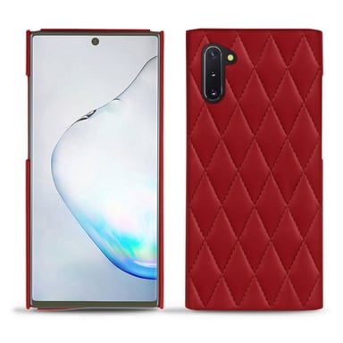 Coque cuir Samsung Galaxy Note10 -  - Rouge - Cuir lisse couture