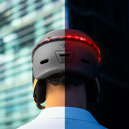 Casque vélo Casr LED avec Visière pour Vélo & Trottinette Glow Anthracite Mat Taille L - Neuf