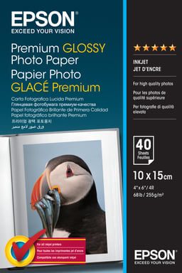 Epson Premium Glossy Photo Paper - 10x15cm - 40 Feuilles