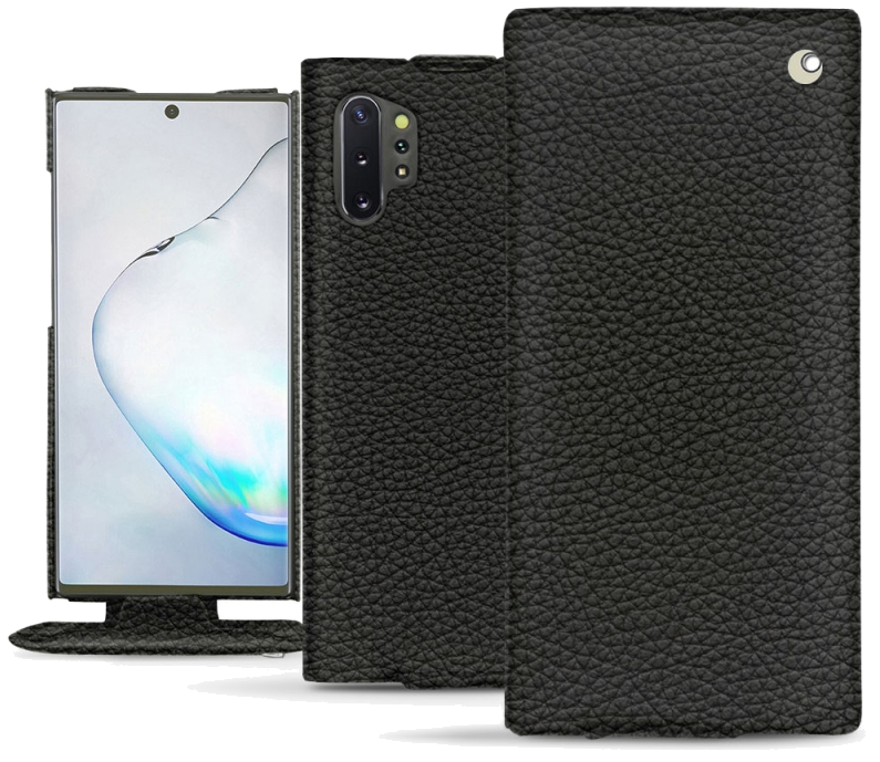 Housse cuir Samsung Galaxy Note10+ - Rabat verticalNoir