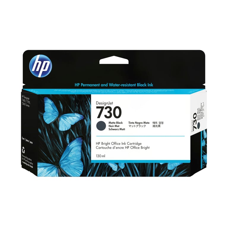 HP 730 - 130 ml - noir mat - original - DesignJet - cartouche d'encre - pour DesignJet SD Pro MFP, T1600, T1600dr, T1700, T1700dr, T1708, T1708dr, T2600, T2600dr - Neuf