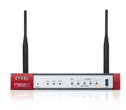 FIREWALL ZYXEL USGFLEX PUERTA DE ENLACE DE SEGURIDAD 50. WiFi 6 AX 1800Mbps VPN: 10 IPSEC/L2TP, 15 SSL 1XWAN , 4XLAN/DMZ 1XUSB cons x 5 utent