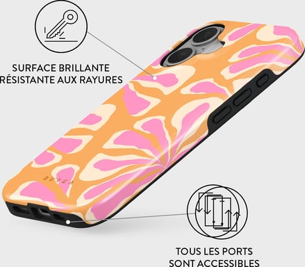 Burga Funda para iPhone 16 MagSafe Tough Shockproof Modelo Aloha Rosa