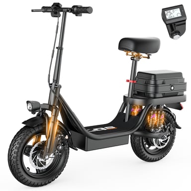 Monopattino elettrico Toofly GQ8 con sedile, motore da 250 W, batteria da 48 V 15 Ah, pneumatici da 14 pollici per uso urbano