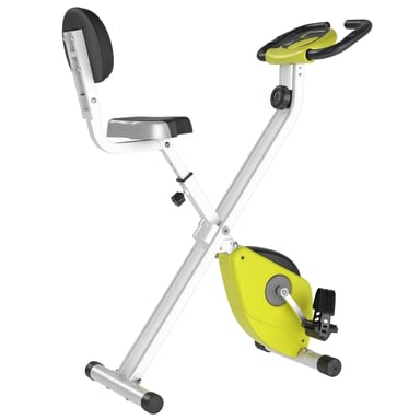 Vélo d'appartement pliable HOMCOM - 8 niveaux de résistance magnétique - Jaune