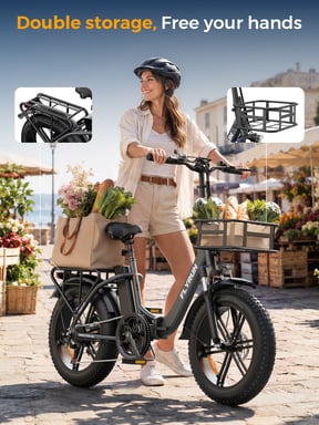 Vélo électrique pliable Flyrun F2014 avec batterie amovible 48 V 13 Ah – Gris